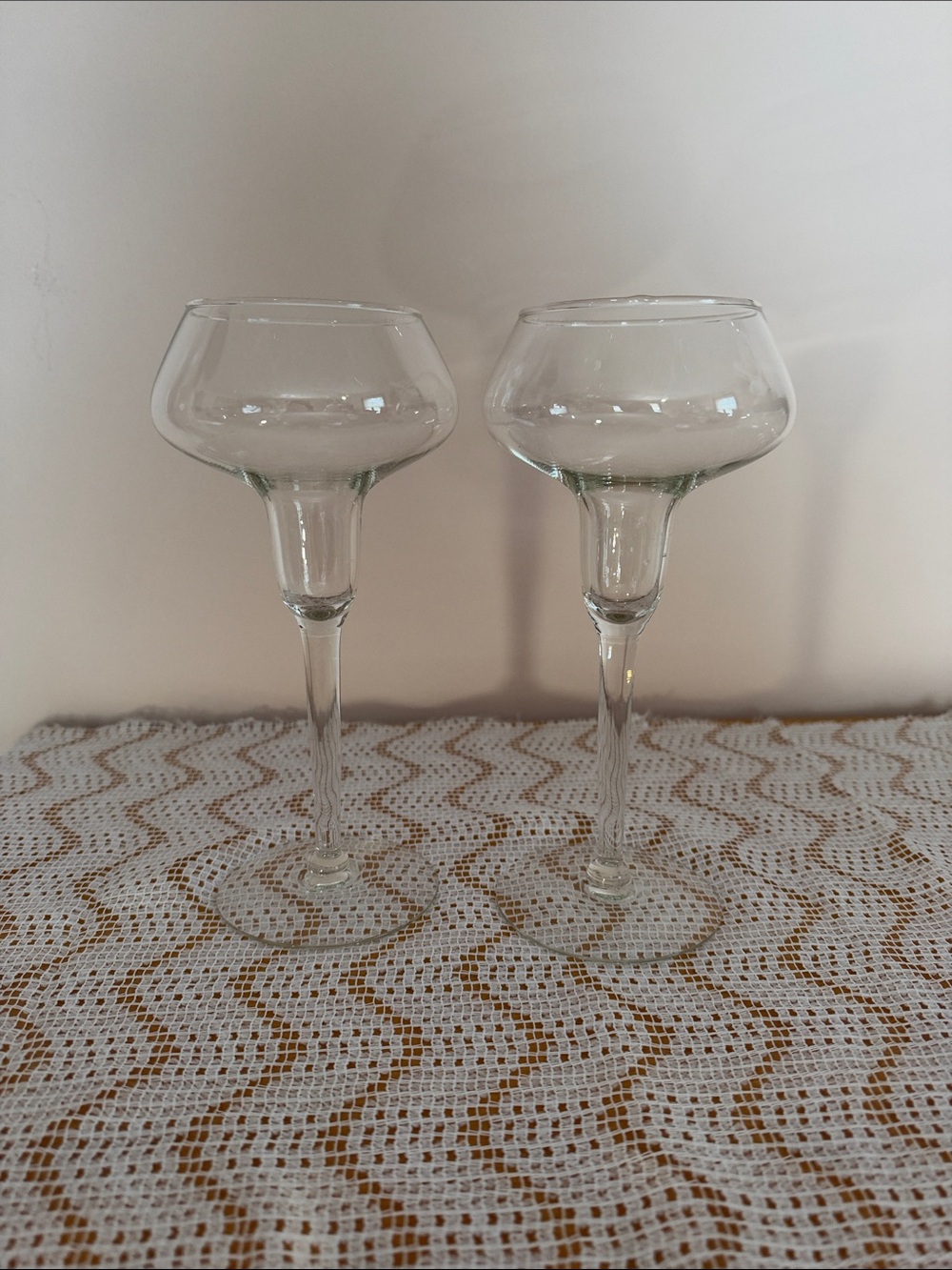Vintage Princess House Crystal Candlestick Holders - Pair